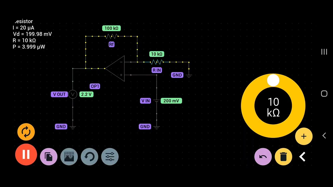 Simulasi Non-Inverting Op-Amp PROTO circuit simulator - YouTube