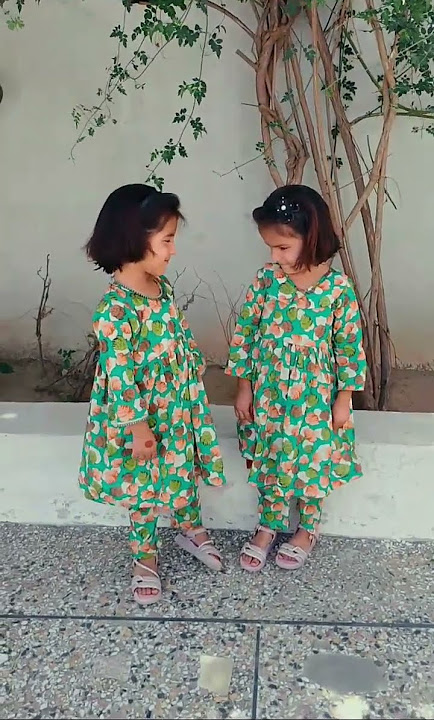 My twinies in green dress #mashallah #viralreel #hitsong #youtube #2025 #pakistannews