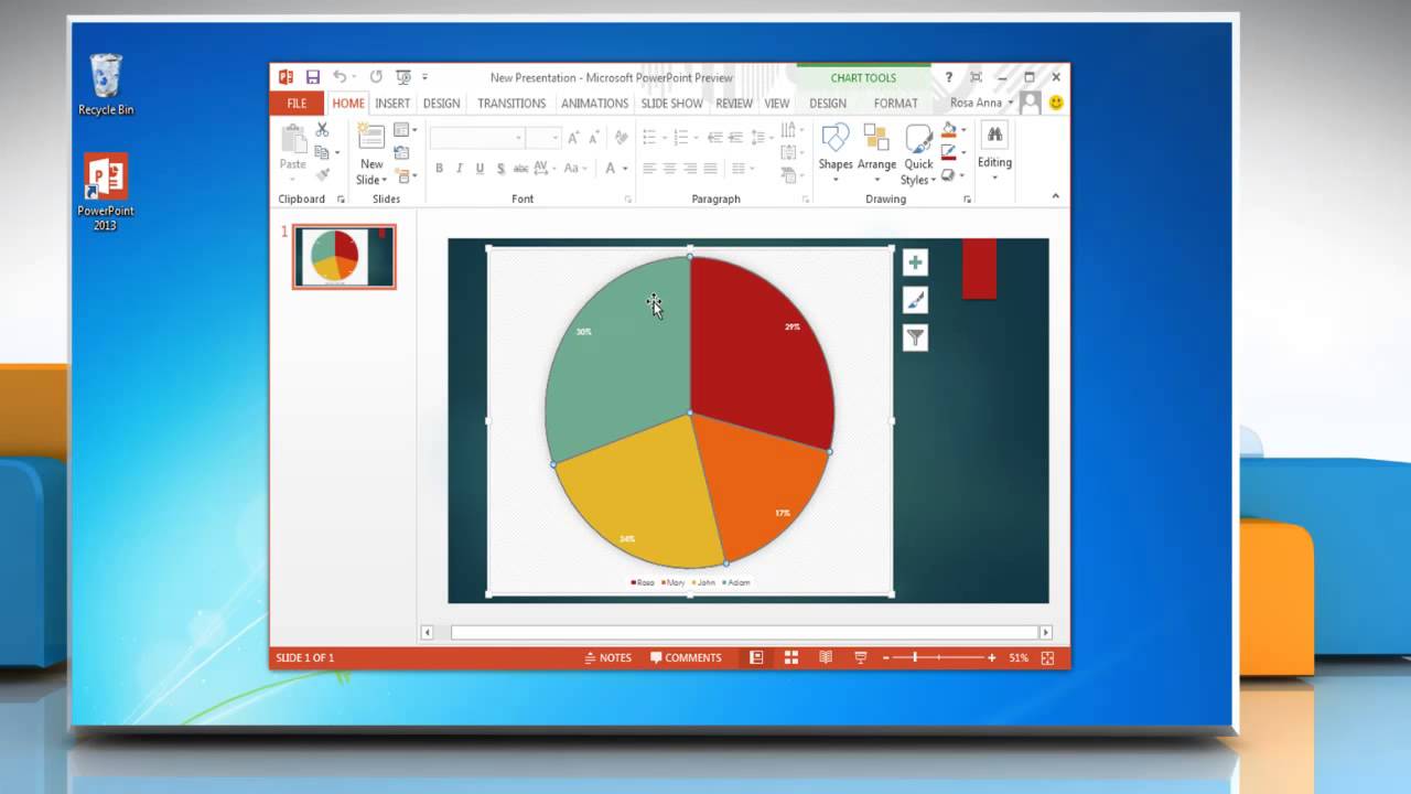 Rotate Pie Chart Powerpoint 2016