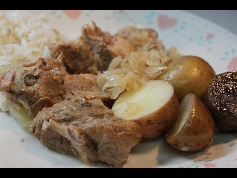 Slow Cooker Pork Roast and Sauerkraut Dinner