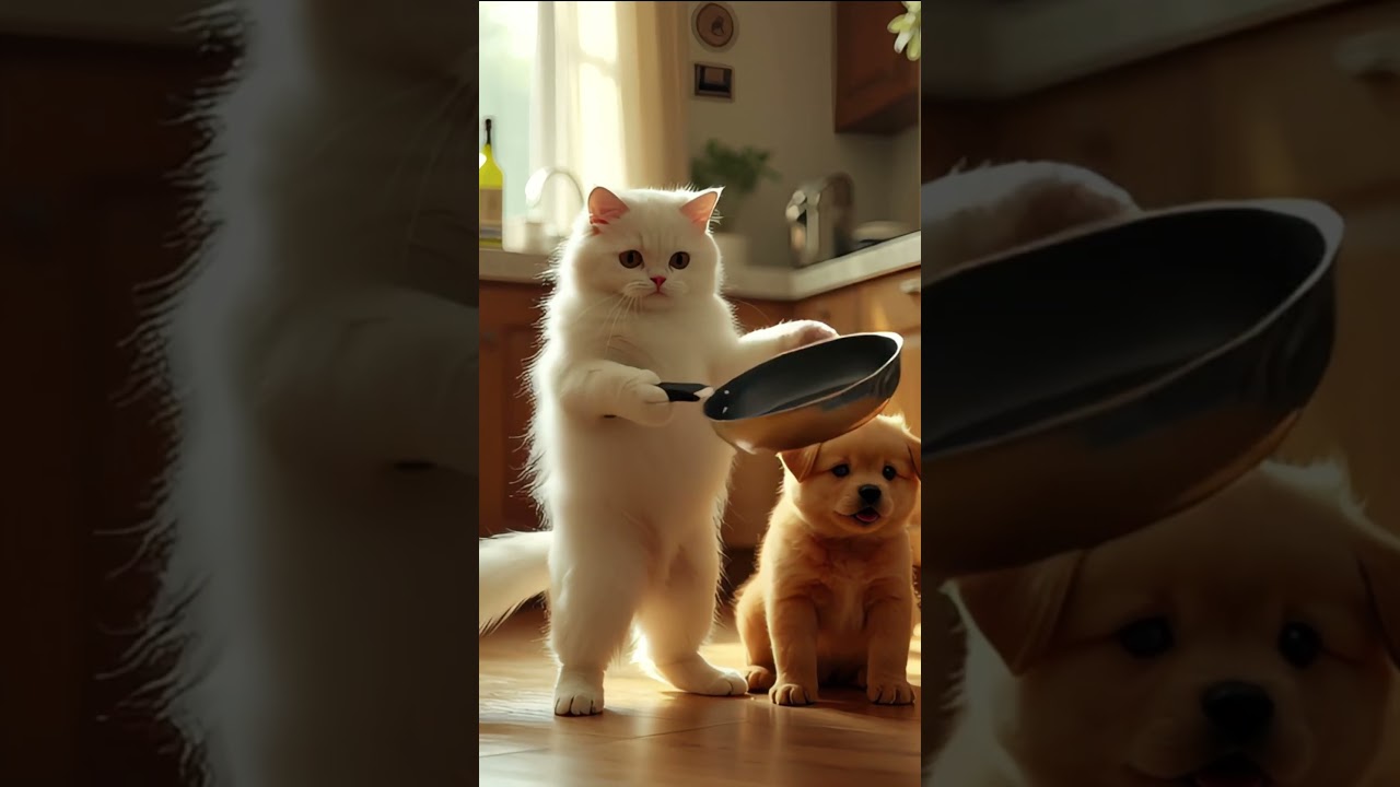 "Chubby Puppy and Fat Cat's Funny Adventure | From Fight to Friendship"