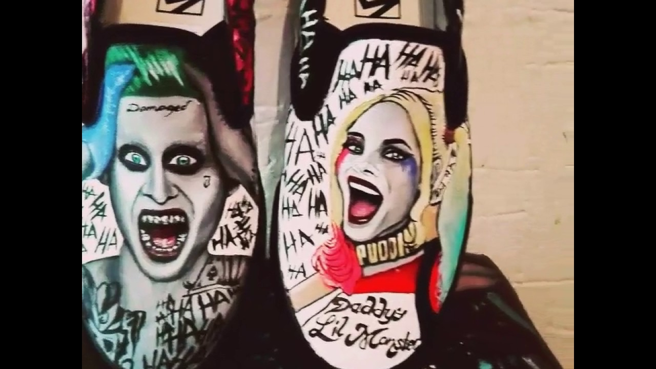 Harley y Joker custom shoes tenis Personalizados - YouTube
