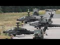 Army Air Corps (AAC 653)  Apache gunships training  in Northumberland 2020