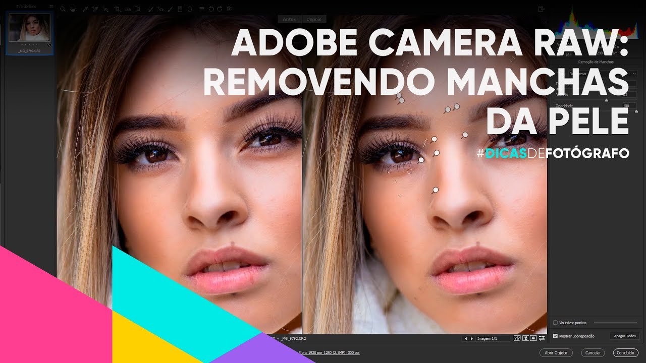 Como remover manchas da pele através do Camera Raw Como remover manchas da pele através do Camera Raw