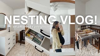 NESTING VLOG: 28 weeks pregnant, baby laundry, nursery updates, spend the day with me [ep.1]