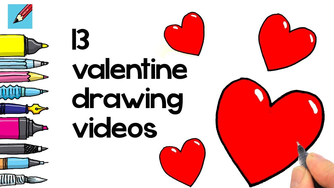 13 real easy valentines drawing ideas YouTube