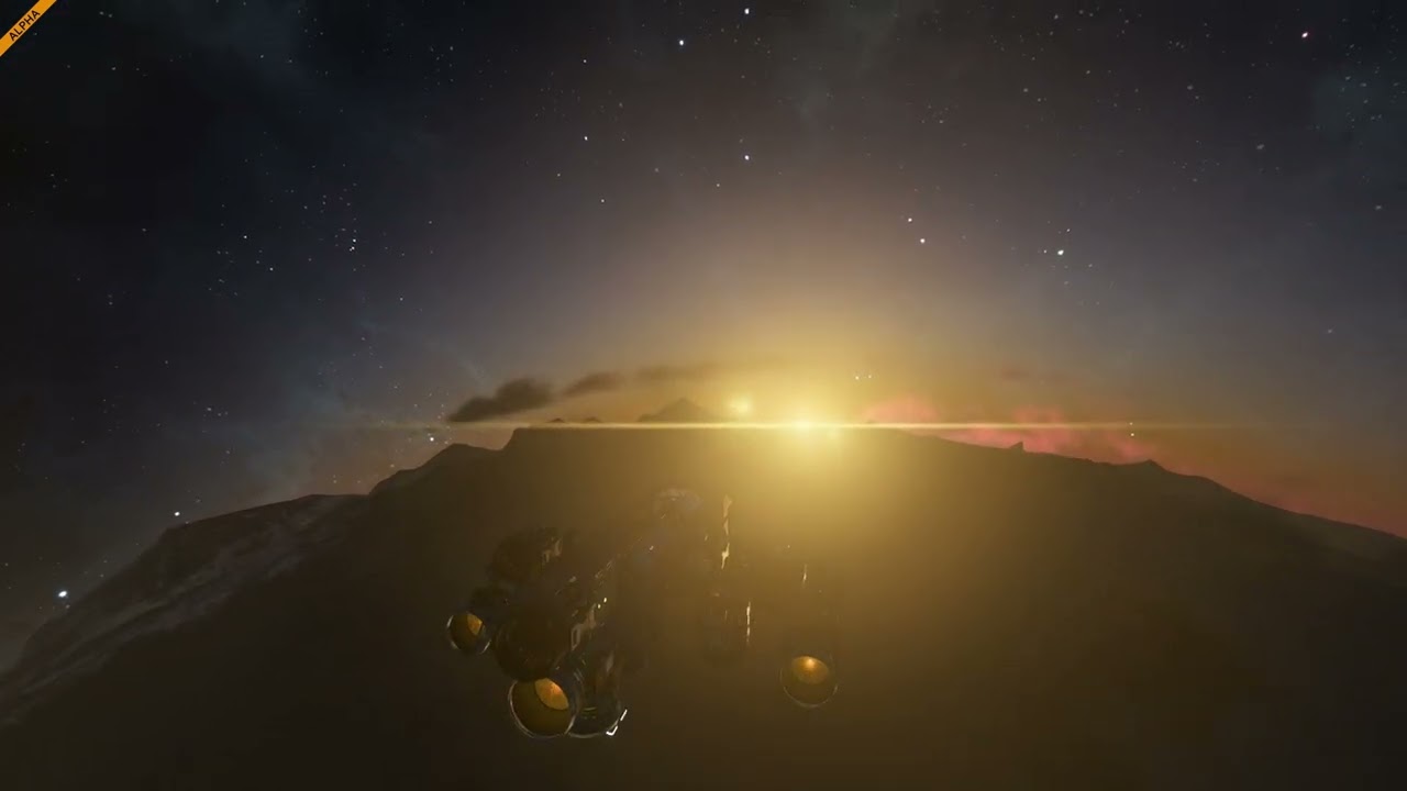 Space Engineers 2 chasing the sun, flying though clouds