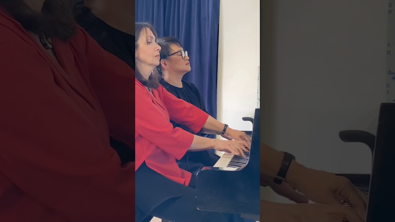 Bach for Piano Duet: Brandenburg Concerto No. 6 😍 #bach #piano #shorts