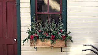 Easy Christmas Window Boxes - Red Magnolia Farmhouse Window Boxes