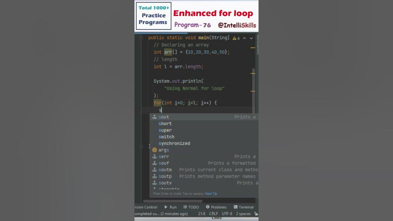 Java Program 76 | Enhanced For Loop in Java #Shorts #java #coding # ...