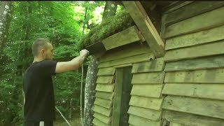 Wood House design Asmr craft Forest survival challenge #art #bushcraft #viral #trending