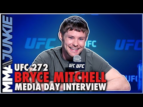 Bryce Mitchell gets Venum camo shorts, details political stance | #UFC272 media day