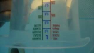 Change of pressure, from 0m to -1m
A little experiment to show the change of pressure under water. At 0m the volume of air was 1 liter and at -1m it was about 0.9 liter. Change of pressure, from 0m to -1m