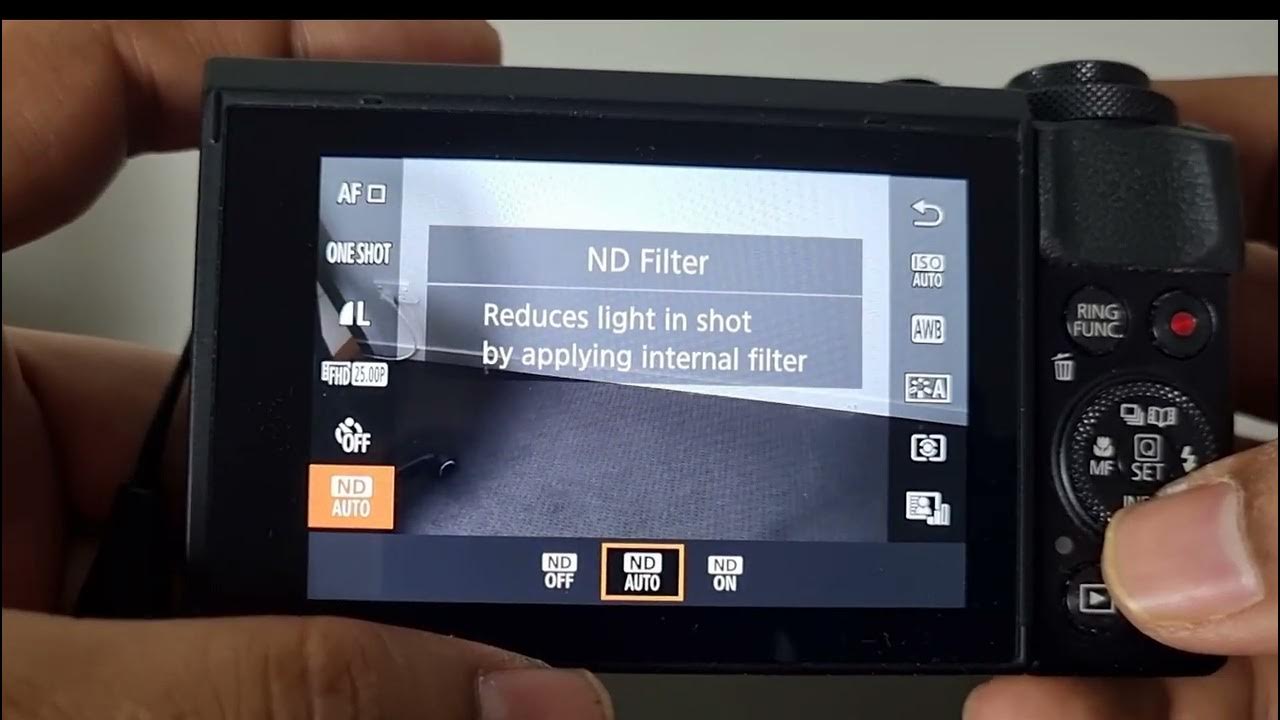 ND Filter setting in Canon G7X Mark II camera YouTube