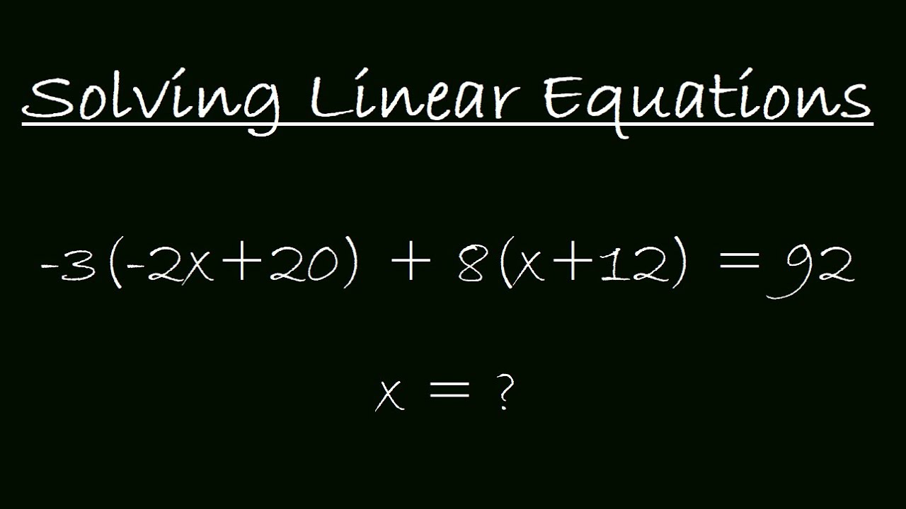 Solving Linear Equation, Algebra 2, 1-1