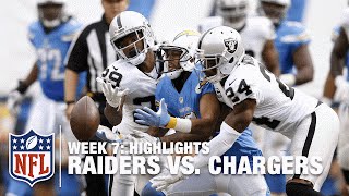 Derek carr threw three touchdown passes, including a 52-yarder to
amari cooper, and the oakland raiders turned two interceptions of
philip rivers into 10 poi...