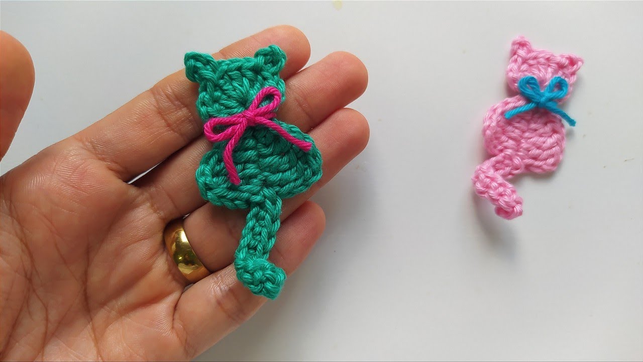 Aplicação de gato em crochê - não consigo parar mais de fazer !