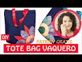 Cómo HACER 1 BOLSO de TELA VAQUERA con APLICACIÓN | MAXI (patrón gratis)