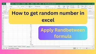 Random number generator excel🔥| Random number in excel | #excel