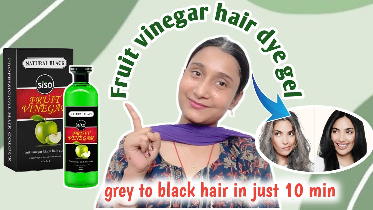 Fruit vinegar gel hair colour review |grey to black hair in 5 min |2025