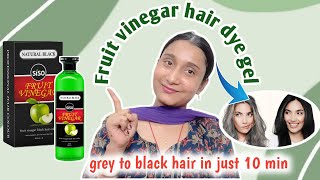 Fruit vinegar gel hair colour review |grey to black hair in 5 min |2025