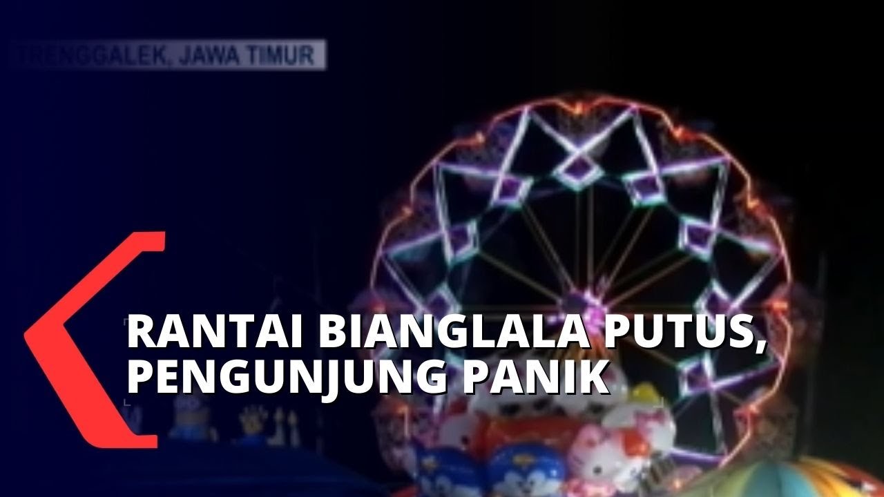 Detik-detik Rantai Bianglala di Pasar Malam Trenggalek Putus, Pengunjung Panik!