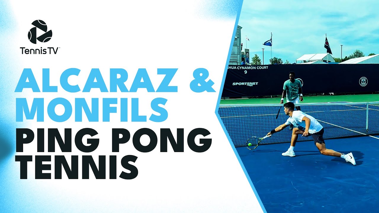 ENTERTAINING Carlos Alcaraz vs Gael Monfils Ping Pong Tennis Toronto 2023 