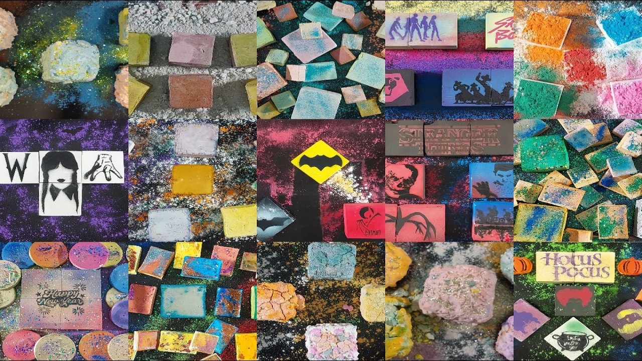 1 HOUR of Satisfying Chalk Crushing ASMR 💛 Themed & Crunchy Crushes | Wednesday, Hocus Pocus & More