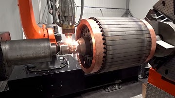 Laser cladding rotor shaft