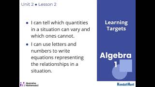 Famous Algebra 1 Unit 2 Lesson 02 Writing Equations to Model Relationships (Part 1) Wealth