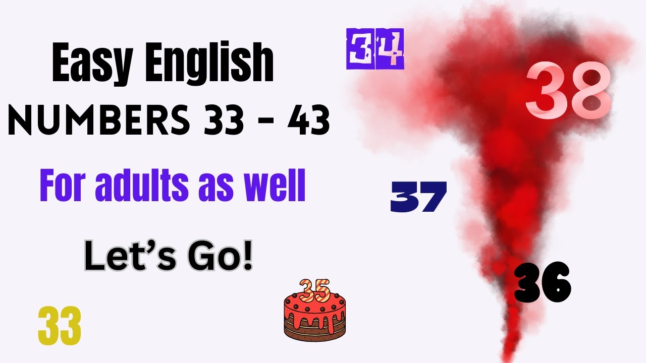 Easy way to learn English Numbers 33 to 43. #learnenglish # ...