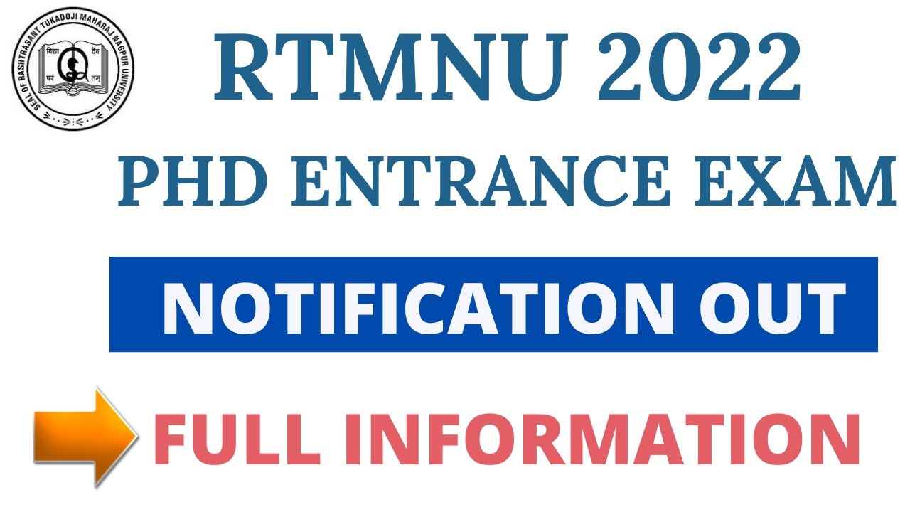 phd entrance exam 2022 rtmnu