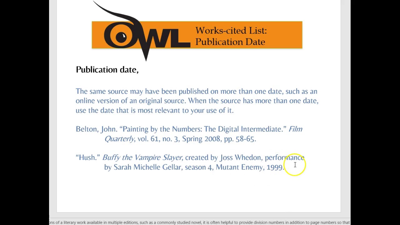 purdue owl mla in text citation speech