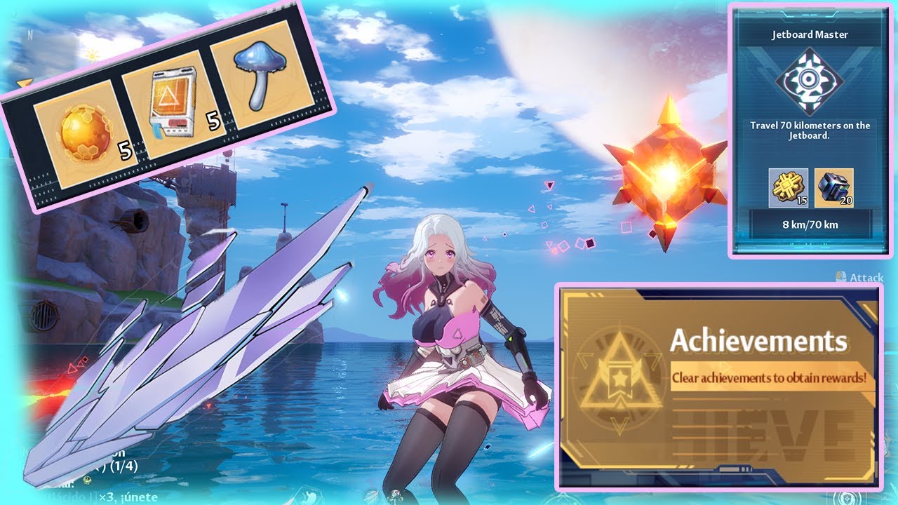 Tower of Fantasy - Unlock both Swim and JetBoard Achievements! 70 Kilometers Holding Two buttons!