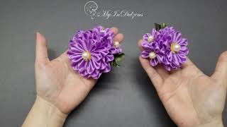 HOW TO MAKE SATIN RIBBON KANZASHI FLOWER