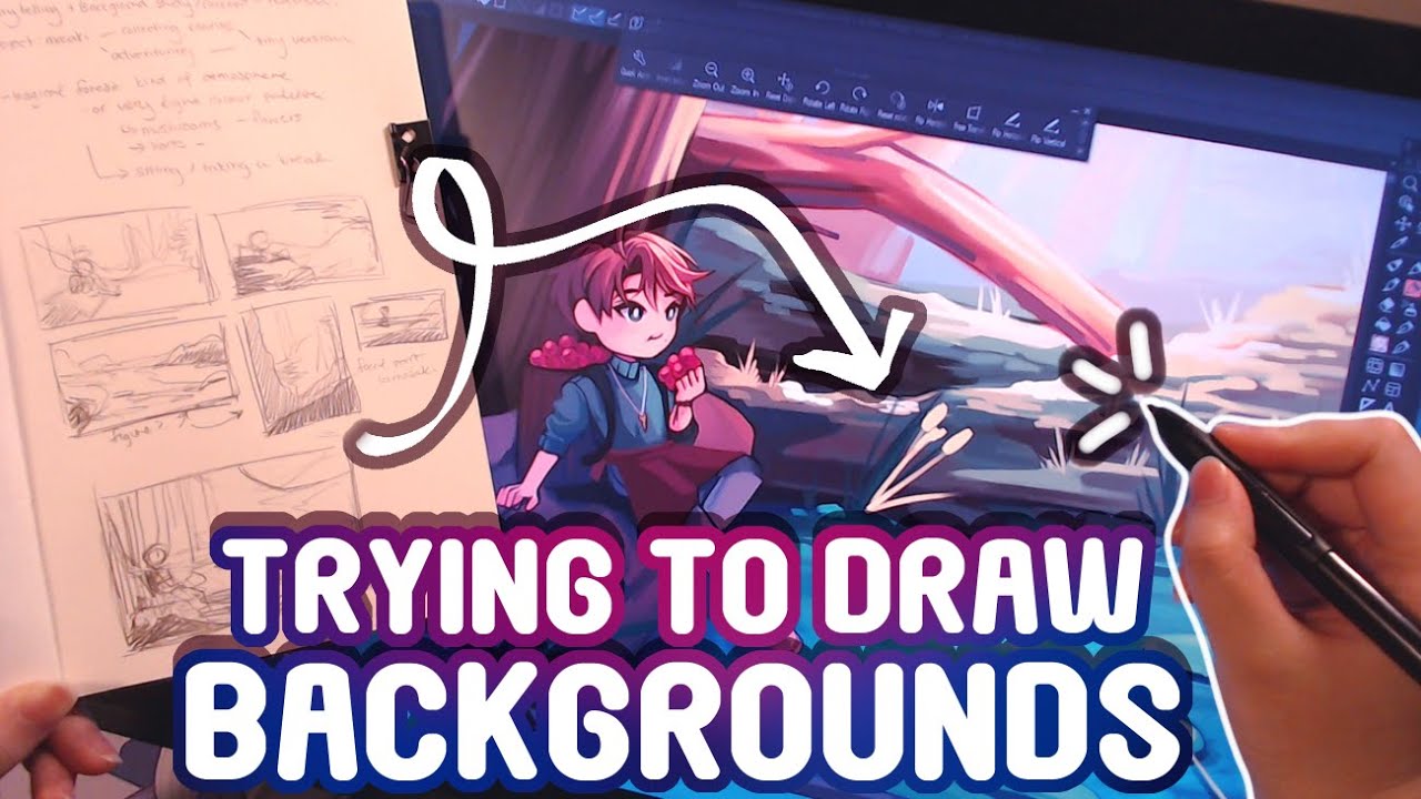 Trying to Learn to Draw Backgrounds! - YouTube