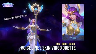 ODETTE VIRGO Skin Revamp Voice Lines | English - Indo - Japan | MLBB