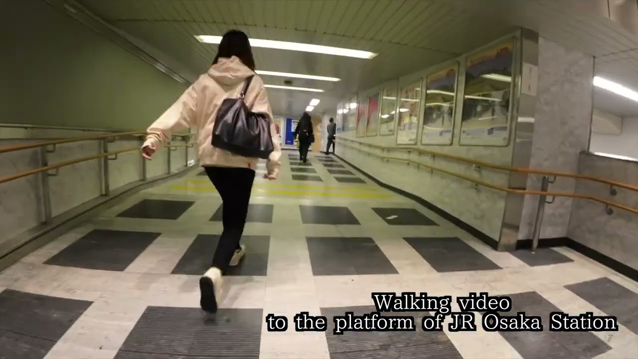 Walking video to the platform of JR Osaka Station. 