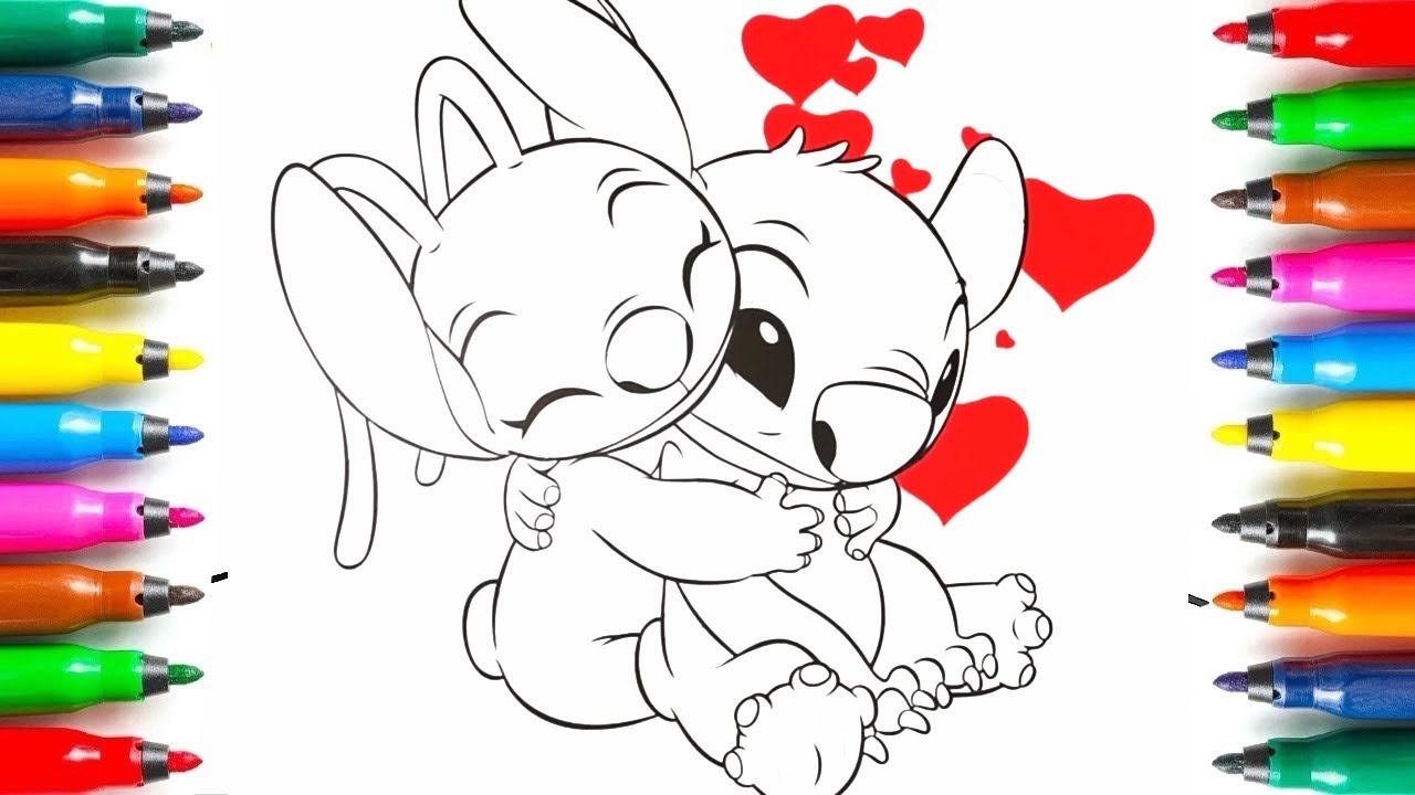 Coloring Stitch and Angel #stitch 