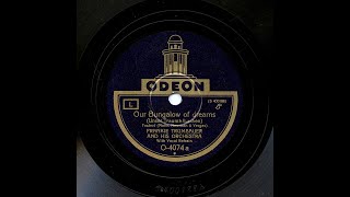 Frank Trumbauer And His Orchestra - Our Bungalow Of Dreams (Bix!)
Frank Trumbauer And His Orchestra play Our Bungalow Of Dreams, with great solos by Bix Beiderbecke and Frank Trumbauer.
Originally released on OKeh 41019.
The singer is listed as Noel Taylor, which was a pseudonym used by OKeh for several vocalists. This particular Mr Taylor has been suggested as Irving Kaufmann, who could sing in this more microphone-suited ballad-style way, in addition to belting them out acoustically!
FRANK TRUMBAUER AND HIS ORCHESTRA
Frank Trumbauer, C melody sax, directing: Charles Margulis - trumpet / Bix Beiderbecke - cornet / Bill Rank - trombone / Irving Izzy Friedman - alto sax, clarinet / Chester Hazlett - alto sax / Min Leibrook - bass sax / Matt Malneck - violin / Lennie Hayton - piano, arranger / Eddie Lang - guitar / Harold McDonald - drums / ?Irving Kaufmann (as Noel Taylor) - vocals
Recorded in New York on April 3, 1928
400188-A…….Our Bungalow Of Dreams.......Odeon O-4074 Frank Trumbauer And His Orchestra - Our Bungalow Of Dreams (Bix!)