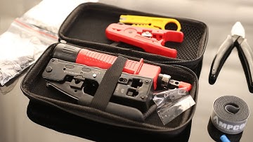 AMPCOM RJ45 Pass Through Crimping Tool,Network Tool Kit for Cat5e Cat6 Cat7,9 in 1 Portable Ethernet