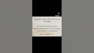 Surat No 6 : سورة الأنعام - Ayat No 13 #Allahﷻ #Allahuakbar #Quran #Quranquotes #islam