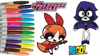 Powerpuff Girls Coloring Book Blossom Teen Titans Go Coloring Raven Ppg Vs Ttg Cartoon Network