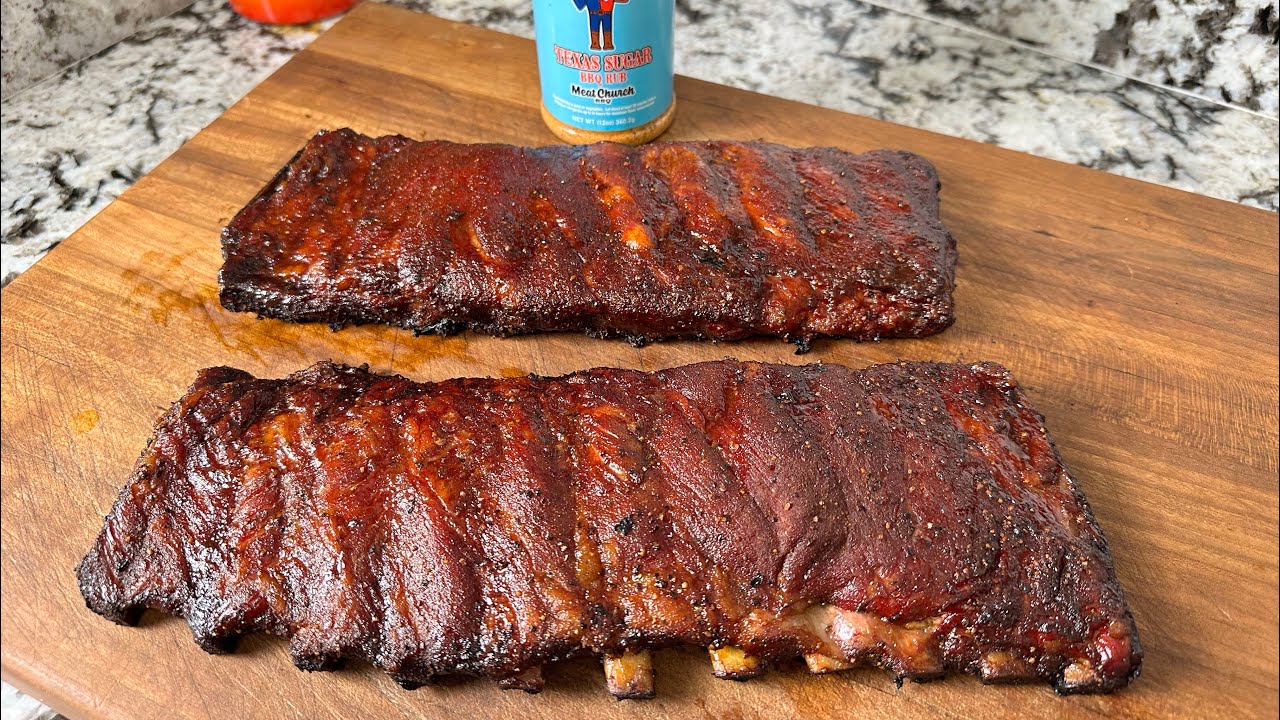 St. Louis style spare ribs. Newest Meat Church Seasoning Texas Sugar 