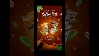 Coffee Ad Poster Design in Canva ☕ | Day 49 Canva Design Challenge #canva #coffee #shorts