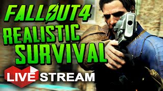 |Fallout 4 Gameplay| Realistic Wasteland Survival CHALLENGE!! Live Stream