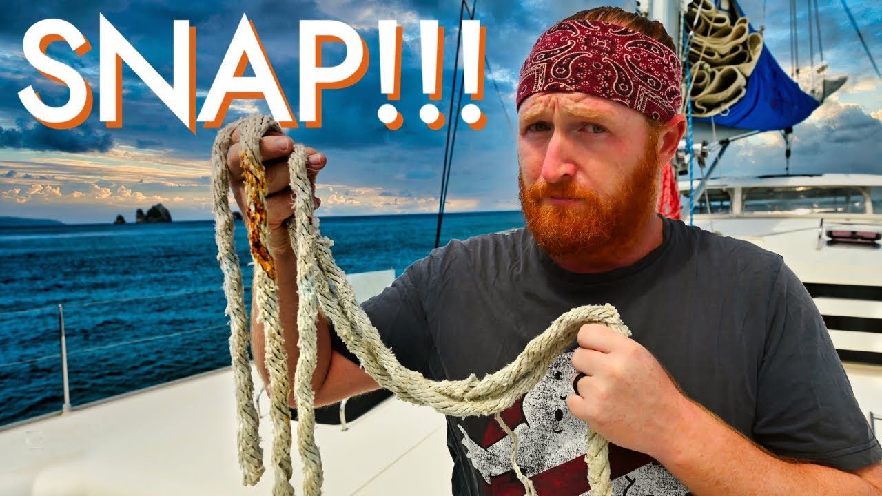 ⁣OUR BRIDLE SNAPPED! | 45 knot winds vs a sailing catamaran! [Ep47 RED SEAS]