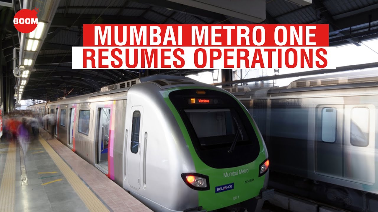 Mumbai Metro One Resumes Operations Ground Report Mumbai Trains Resume Mumbai Metro Boom Youtube