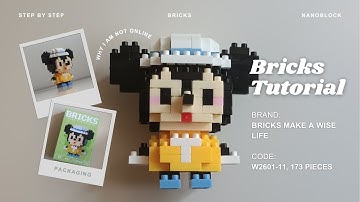 How to Build Mickey Mouse Building Blocks | Bricks Make a Wise Life 011 Tutorial