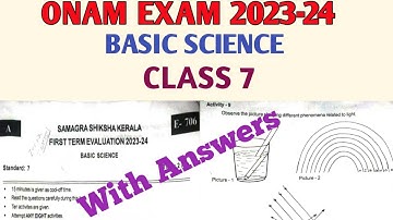 Onam exam 2023-24 Questions and Answers Class 7 Basic Science Kerala syllabus | Answer key